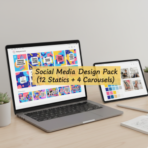 Social Media Design Pack (12 Statics + 4 Carousels)